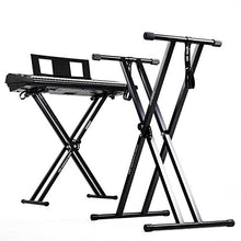 Carica l'immagine nel visualizzatore di Gallery, Duronic KS2B Supporto tastiera musicale con cinghie di sicurezza – Nero - Ilgrandebazar
