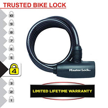 Carica l'immagine nel visualizzatore di Gallery, Master Lock 8126EURDPRO Lucchetto Bici, Chiave, 1.8 m Cavo, Esterno, Nero