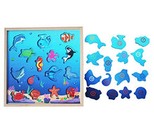 Carica l'immagine nel visualizzatore di Gallery, TOWO Gioco da Pesca in Legno Magnetico – include 15 Sagome con... - Ilgrandebazar