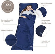 Carica l'immagine nel visualizzatore di Gallery, Fodera per Sacco a Pelo Campeggio 90x220cm, Dimensione standard - Navy - Ilgrandebazar