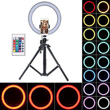 Carica l'immagine nel visualizzatore di Gallery, Powstro Lampada selfie LED da 10,2 pollici,Flash ad anello con treppiede a...