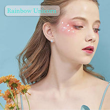 Carica l'immagine nel visualizzatore di Gallery, Orecchini a forma di unicorno arcobaleno orecchino argento chiaro rosa...