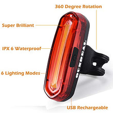 Carica l'immagine nel visualizzatore di Gallery, OUNDEAL Luce Posteriore Bicicletta, per Bicicletta USB Ricaricabile,...
