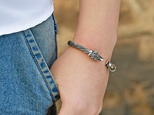 Carica l'immagine nel visualizzatore di Gallery, fishhook Vintage Viking Pagan lupo testa vite metallo Antique Silver