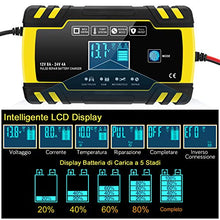 Carica l'immagine nel visualizzatore di Gallery, InThoor Caricabatterie e Mantenitore Auto 12V/24V 8A, 12 V e 24 V, 8 Amp