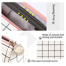Carica l'immagine nel visualizzatore di Gallery, Astuccio Portamatite Grande Capacità Trucco Borsa Portamonete Plaid Bianco