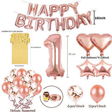 Carica l'immagine nel visualizzatore di Gallery, SPECOOL Palloncini Compleanno Oro Rosa,con Baby Photo Rosa Happy Birthday