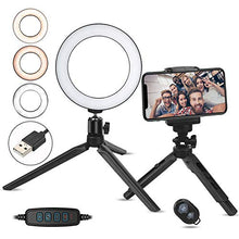 Carica l'immagine nel visualizzatore di Gallery, Zacro - Anello a LED con supporto treppiede e per telefono, 3...