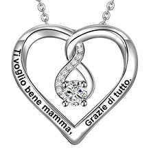 Carica l'immagine nel visualizzatore di Gallery, LOVORDS Collana Donna Incisa Argento Sterling 925 Pendente Ciondolo Cuore... - Ilgrandebazar