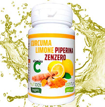 Carica l'immagine nel visualizzatore di Gallery, Curcuma e Piperiana Plus zenzero limone vitamina C- 130 cpr-Antiossidante...