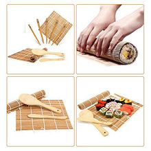 Carica l'immagine nel visualizzatore di Gallery, Kit per fare sushi in bambù, 9 pezzi, tappetino arrotolare il sushi,...