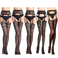 Carica l'immagine nel visualizzatore di Gallery, Comius 5 Pairs Donne Calze e Collant in Rete con Cavallo Aperto Coscia Calze... - Ilgrandebazar