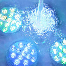 Carica l'immagine nel visualizzatore di Gallery, Set di 4 Pezzi Luce a LED RGB Sommergibile Luci Multicolori impermeabili 4 X 10pcs LED SMD con telecomando per Vasi, Giardino, Acquario, Stagno, Piscina, Cristallo, Feste, Natale, Halloween … [Classe di efficienza energetica A]