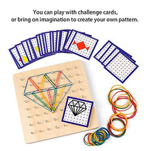 Carica l'immagine nel visualizzatore di Gallery, Coogam Geoboard di Legno con Carte Pattern attività e Bande Gomma -... - Ilgrandebazar