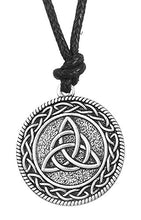 Carica l'immagine nel visualizzatore di Gallery, Dawapara Trinity Irish Nodo Celtico Triquetra Solido Ciondolo Collana Regalo...