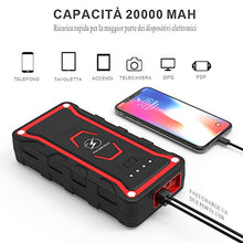 Carica l'immagine nel visualizzatore di Gallery, FLYLINKTECH Avviatore Emergenza per Auto- 1500A 20000mAh