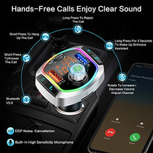Carica l'immagine nel visualizzatore di Gallery, Trasmettitore FM Bluetooth, Transmitter Bluetooth Vivavoce 5.0 con 7 Colori...