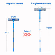 Carica l'immagine nel visualizzatore di Gallery, IKU Kit Lavavetri Telescopico 3-in-1 (145cm) con Testa Tergivetri 145 CM, Blu - Ilgrandebazar