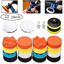 Carica l'immagine nel visualizzatore di Gallery, QUANHAO Tamponi per lucidatura Kit Auto con Adattatore 22 pcs