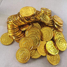 Carica l'immagine nel visualizzatore di Gallery, NUOBESTY 100 pz plastica Monete d'oro Pirata Bitcoin - Ilgrandebazar