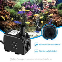 Carica l'immagine nel visualizzatore di Gallery, Awroutdoor Pompa Acqua Sommergibile, 25W Acquario, 1800L/H...