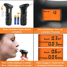 Carica l'immagine nel visualizzatore di Gallery, JTENG Etilometro Portatile,Test dell'alcool Portatile Digitale Professionale... - Ilgrandebazar