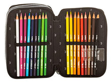 Carica l'immagine nel visualizzatore di Gallery, Astuccio 3 Zip Juventus Coaches, Bianco &amp; Nero, Con materiale scolastico: 18...