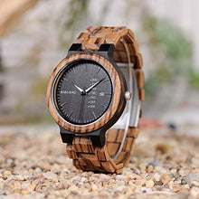 Carica l'immagine nel visualizzatore di Gallery, BOBO BIRD Orologio analogico da uomo in legno, al quarzo, con Black Dial - Ilgrandebazar