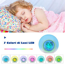 Carica l'immagine nel visualizzatore di Gallery, HAMSWAN Sveglia Digitale, per Bambini, con 7 Colori di Blu - Ilgrandebazar