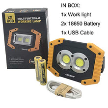 Carica l'immagine nel visualizzatore di Gallery, Portatile Lampada da Lavoro 20W, 6400mAh con Batteria Ricaricabile Nero