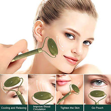 Carica l'immagine nel visualizzatore di Gallery, Jade roller Massager, rulli di giada per viso e collo,Gua Sha... - Ilgrandebazar