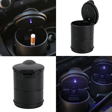 Carica l'immagine nel visualizzatore di Gallery, TRIXES Posacenere in Plastica da Auto con Coperchio e LED - Nero