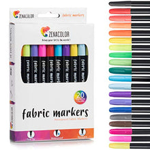Carica l'immagine nel visualizzatore di Gallery, 20 Pennarelli per Tessili e Tessuto da Zenacolor - Non Multicolore - Ilgrandebazar
