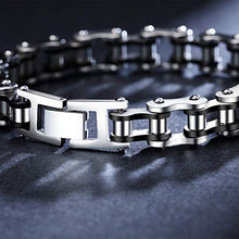 Carica l'immagine nel visualizzatore di Gallery, Faysting EU Bracciale catena in acciaio inox moto personalizzata Nero Argento - Ilgrandebazar