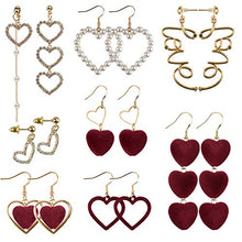 Carica l'immagine nel visualizzatore di Gallery, TUPARKA 8 Pairs Love Heart Orecchini a forma di cuore San... - Ilgrandebazar