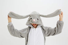 Carica l'immagine nel visualizzatore di Gallery, Pigiama Kigurumi Animale Costume per Altezza 168-178cm, Coniglio Grigio