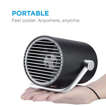 Carica l'immagine nel visualizzatore di Gallery, Fancii Mini Ventilatore da Tavolo USB con Turbo a Doppia Elica e Nero