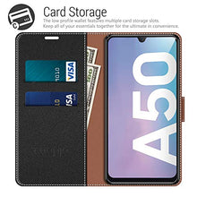 Carica l'immagine nel visualizzatore di Gallery, COODIO Custodia per Samsung Galaxy A50, in Pelle Nero - Ilgrandebazar