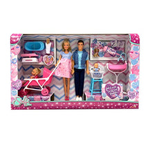 Carica l'immagine nel visualizzatore di Gallery, Simba Love Welcome Family (Steffi incinta, Kevin, Evi) con 9 accessori,...