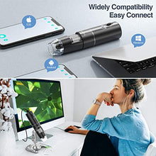 Carica l'immagine nel visualizzatore di Gallery, Microscopio Digitale Wireless, YINAMA Microscopio Ingrandimento da 50X-1000X, 8 luci a LED, Mini Microscopio portatile, 2MP 1080P, compatibile con Android, iPad PC MAC Windows