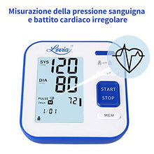 Carica l'immagine nel visualizzatore di Gallery, Misuratore Pressione Sanguigna da Braccio, Lovia Sfigmomanometro Elettronico...
