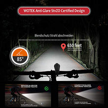 Carica l'immagine nel visualizzatore di Gallery, WOTEK Luci per Bicicletta Set Bici Ricaricabili e Impermeabili USB...