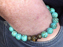 Carica l'immagine nel visualizzatore di Gallery, Bracciale da uomo Thurcolas in perle di turchese ricostituite e di... - Ilgrandebazar