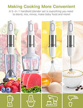 Carica l'immagine nel visualizzatore di Gallery, homgeek Frullatore ad Immersione 1000W, 5 in 1 Frusta, Mixer a...