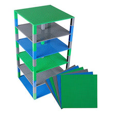 Carica l'immagine nel visualizzatore di Gallery, Strictly Briks Set per Costruzione Torre - Include 6 basi Blu/Verde/Grigio