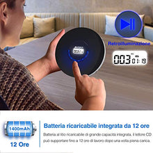 Carica l'immagine nel visualizzatore di Gallery, PUMPKIN Lettore CD Portatile con batteria ricaricabile e cuffie 12 Ore 02