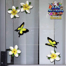 Carica l'immagine nel visualizzatore di Gallery, Plumeria frangipani bianca a fiore singolo + adesivi per auto piccoli... - Ilgrandebazar