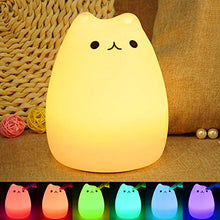 Carica l'immagine nel visualizzatore di Gallery, Luce Notturna LED, ikalula molle variopinta del silicone gatto di notte... - Ilgrandebazar