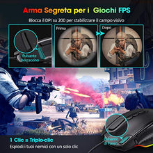Carica l'immagine nel visualizzatore di Gallery, PICTEK Mouse Gaming RGB, da con 6 DPI Nero