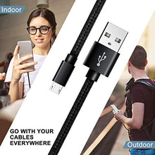 Carica l'immagine nel visualizzatore di Gallery, SUCESO Cavo Micro USB 2M [2-Pezzi] Nylon 2Pezzi - 2M, Nero - Ilgrandebazar
